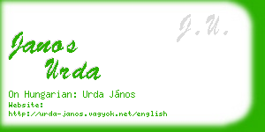 janos urda business card